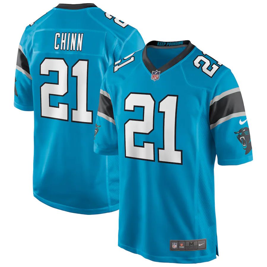 Men Carolina Panthers #21 Jeremy Chinn Nike Blue Game Player NFL Jersey